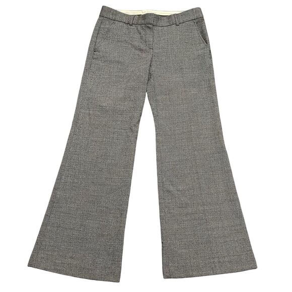 Theory Emery Wool Pants Womens Size 6 Trousers Flare Herringbone Capsule‎ Career - Picture 1 of 11